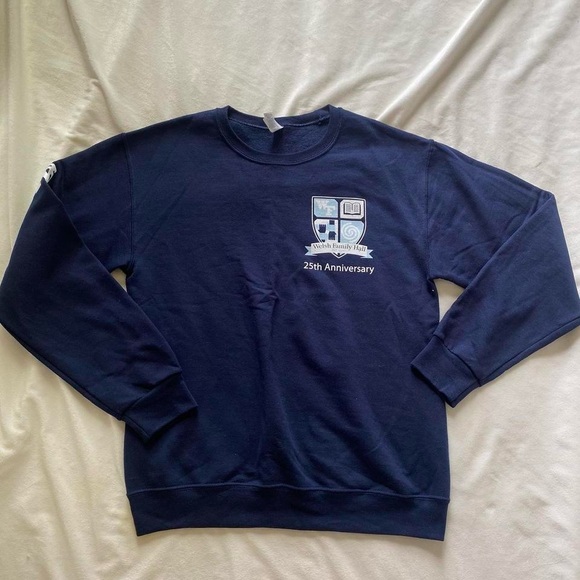 navy blue and white Notre Dame Welsh Family Hall crewneck - Picture 8 of 8